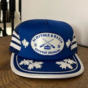 Vintage 1986 Mesh Back Trucker Hat - Schindle & Bazin Estevan Oilmens